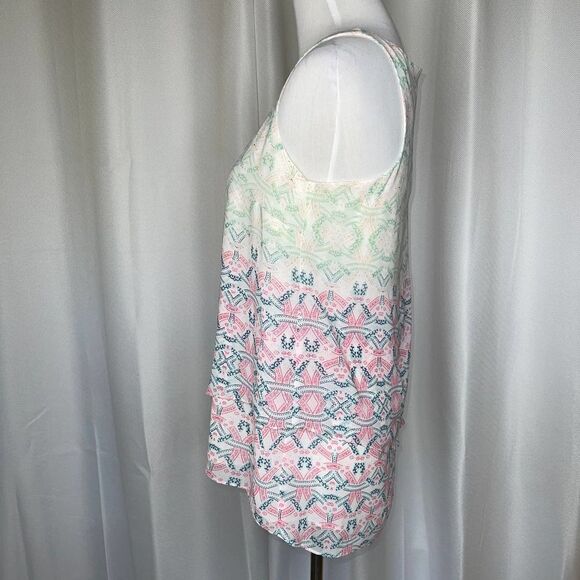 Cabi Style#250 Mosaic Print Layered Tank - Picture 3 of 8